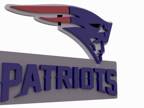 New England Patriots Logo Shield Printable and Renderable 3D-printmodel