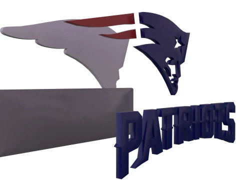 New England Patriots Logo Shield Printable and Renderable 3D Print Model