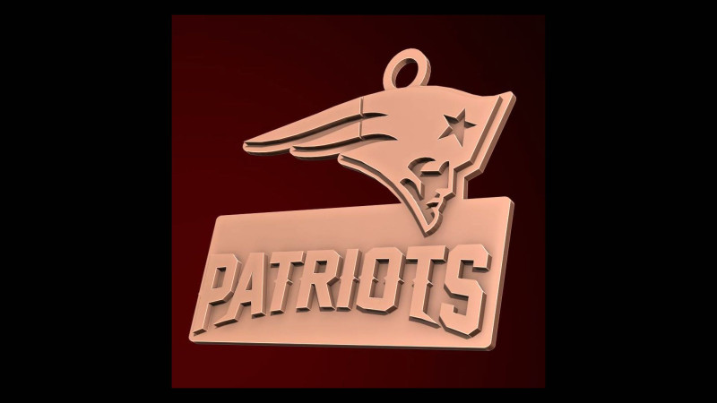 New England Patriots Logo Shield Printable and Renderable 3D-printmodel .c4d .max .obj .3ds .fbx .stl .blend