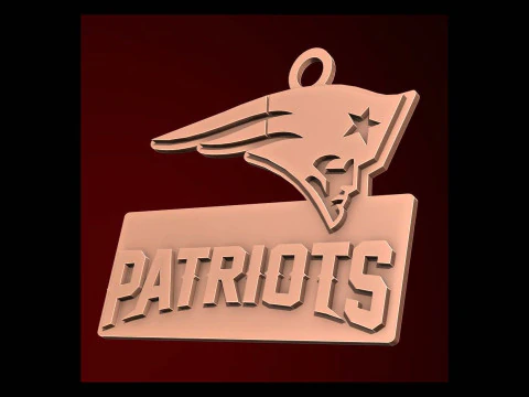 New England Patriots Logo Shield Printable and Renderable 3D Print Model