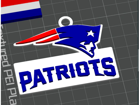 New England Patriots Logo Shield Printable and Renderable 3D Print Model
