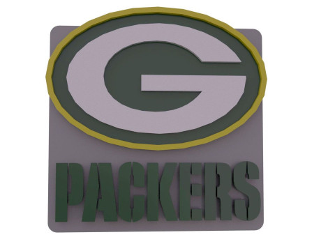 Green Bay Packers Logo Shield Printable and Renderable 3D 打印模型