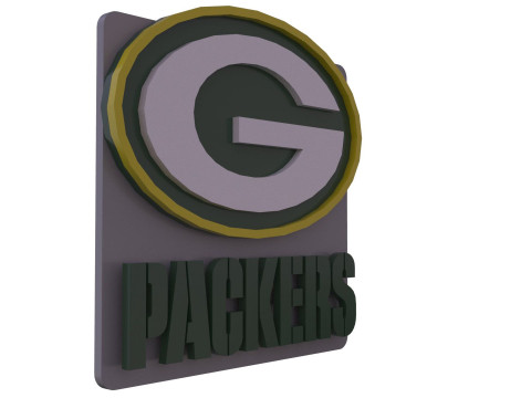 Green Bay Packers Logo Shield Printable and Renderable 3D 打印模型