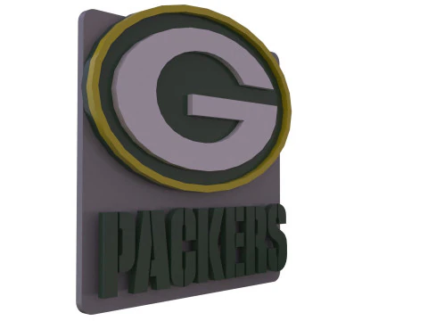 Green Bay Packers Logo Shield Printable and Renderable 3D Print Model