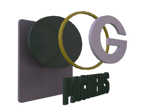 Green Bay Packers Logo Shield Printable and Renderable 3D 打印模型