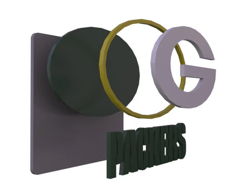 Green Bay Packers Logo Shield Printable and Renderable 3D Print Model