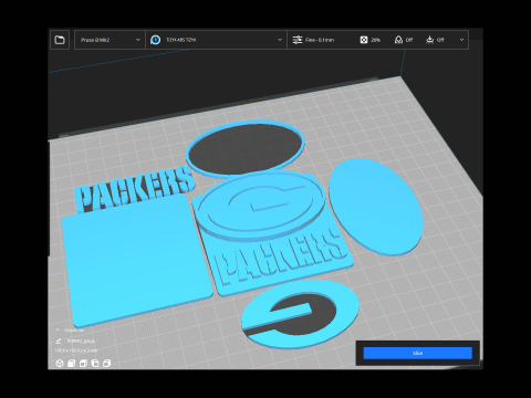 Green Bay Packers Logo Shield Printable and Renderable 3D 打印模型