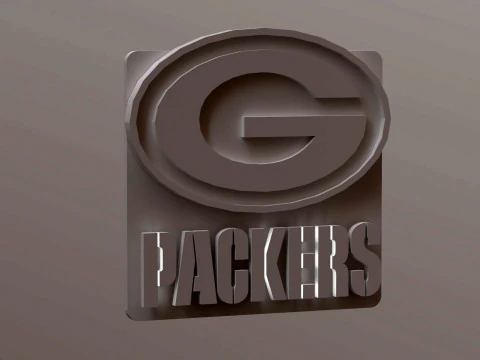 Green Bay Packers Logo Shield Printable and Renderable 3D Print Model