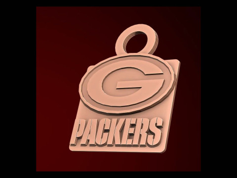Green Bay Packers Logo Shield Printable and Renderable Modello di stampa 3D