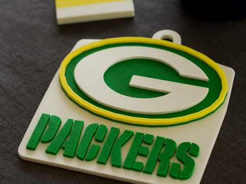 Green Bay Packers Logo Shield Printable and Renderable Model do druku 3D