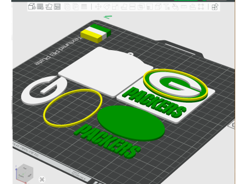 Green Bay Packers Logo Shield Printable and Renderable 3D Baskı Modeli