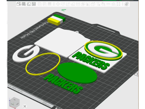 Green Bay Packers Logo Shield Printable and Renderable 3D Print Model