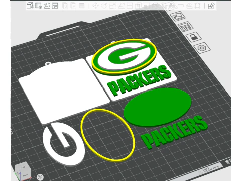Green Bay Packers Logo Shield Printable and Renderable 3D Print Model