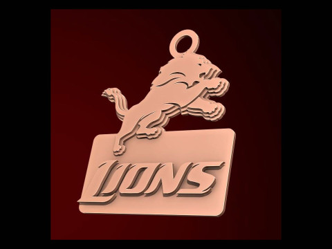 Detroit Lions Logo Shield Printable and Renderable 3D 打印模型