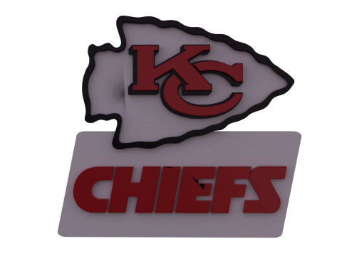 Kansas City Chiefs Logo Shield Printable and Renderable 3D-printmodel