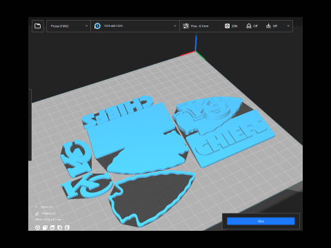 Kansas City Chiefs Logo Shield Printable and Renderable 3D-printmodel