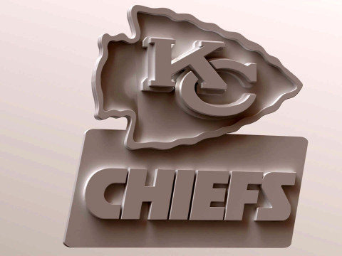 Kansas City Chiefs Logo Shield Printable and Renderable 3D-printmodel