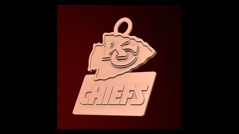 Kansas City Chiefs Logo Shield Printable and Renderable 3D-printmodel .c4d .max .obj .3ds .fbx .stl .blend