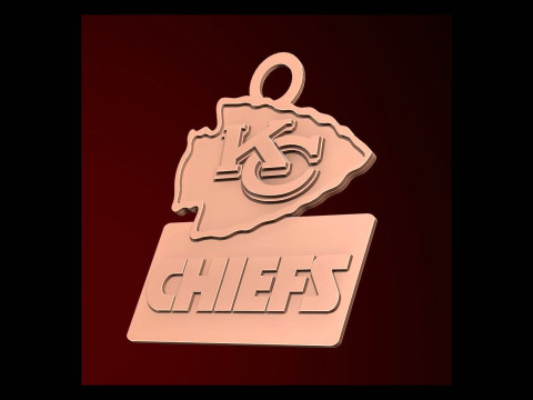 Kansas City Chiefs Logo Shield Printable and Renderable 3D Print Model