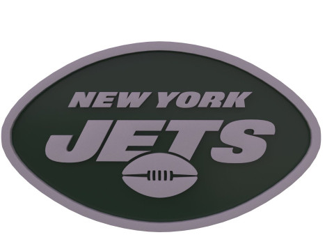 New York Jets Logo Shield Printable and Renderable 3D-Druckmodell