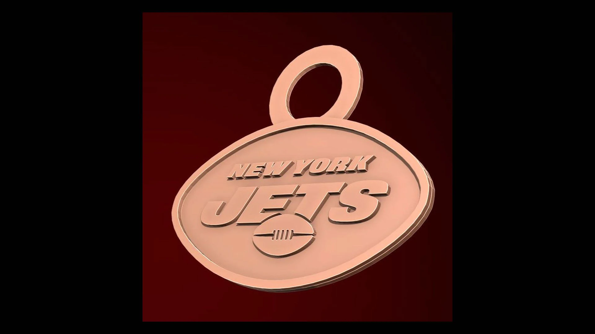 New York Jets Logo Shield Printable and Renderable 3D Print Model .c4d .max .obj .3ds .fbx .stl .blend