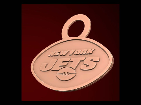 New York Jets Logo Shield Printable and Renderable 3D Print Model