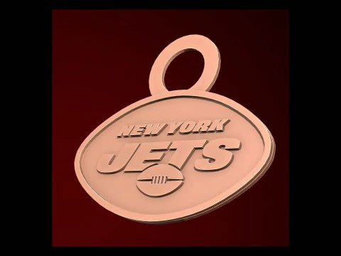 Logo-Schild der New York Jets druckbar und darstellbar 3D Druckmodell