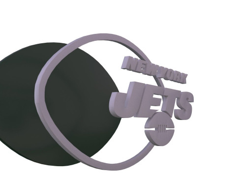 New York Jets Logo Shield Printable and Renderable 3D-Druckmodell
