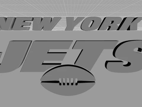 New York Jets Logo Shield Printable and Renderable 3D Print Model