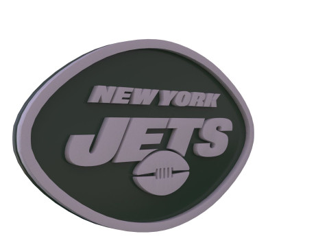 New York Jets Logo Shield Printable and Renderable 3D-Druckmodell