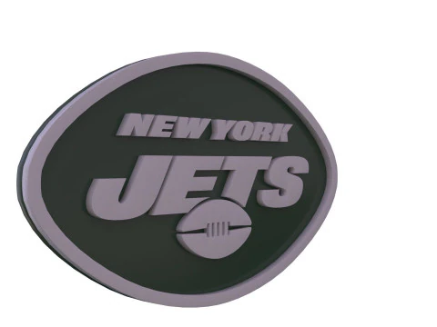 New York Jets Logo Shield Printable and Renderable 3D Print Model
