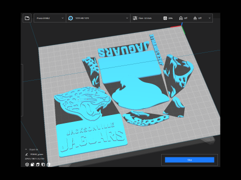 Jacksonville Jaguars Logo Shield Printable and Renderable Modèles 3D en vedette