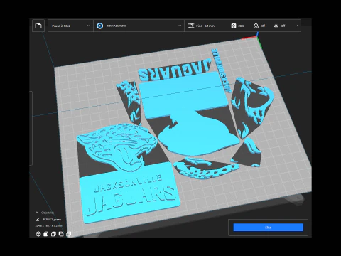 Jacksonville Jaguars Logo Shield Printable and Renderable 3D Print Model