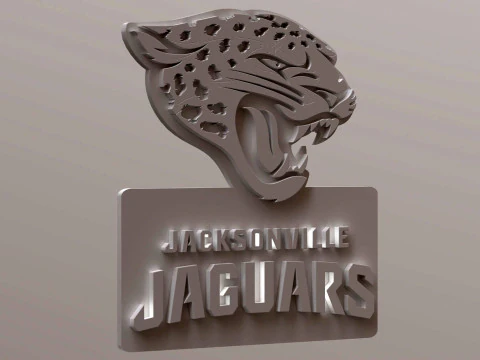 Jacksonville Jaguars Logo Shield Printable and Renderable 3D Print Model