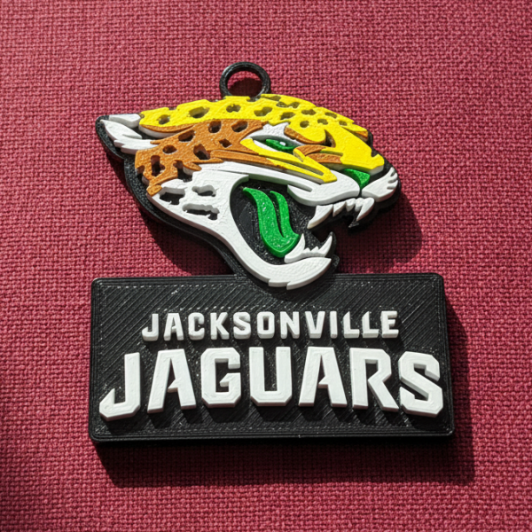 杰克逊维尔美洲虎队标志盾牌可打印和可渲染 3D 打印模型 .c4d .max .obj .3ds .fbx .stl .blend 