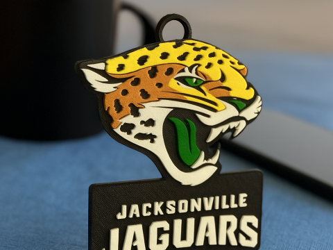 杰克逊维尔美洲虎队标志盾牌可打印和可渲染 3D 打印模型