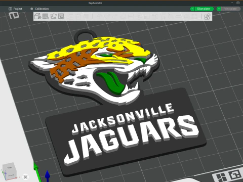 Jacksonville Jaguars Logo Shield Printable and Renderable 3D Print Model