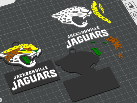 杰克逊维尔美洲虎队标志盾牌可打印和可渲染 3D 打印模型