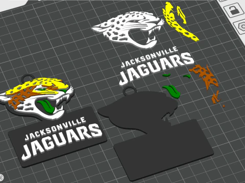 Jacksonville Jaguars Logo Shield Printable and Renderable 3D Print Model