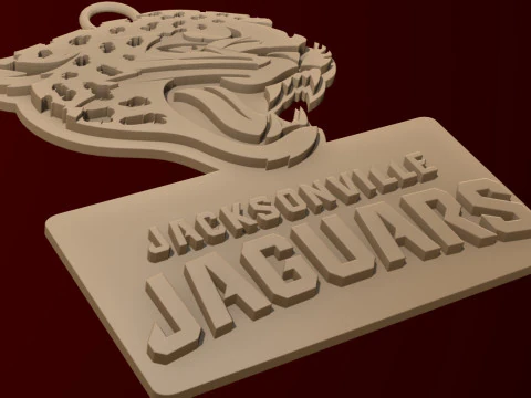 Jacksonville Jaguars Logo Shield Printable and Renderable 3D Print Model