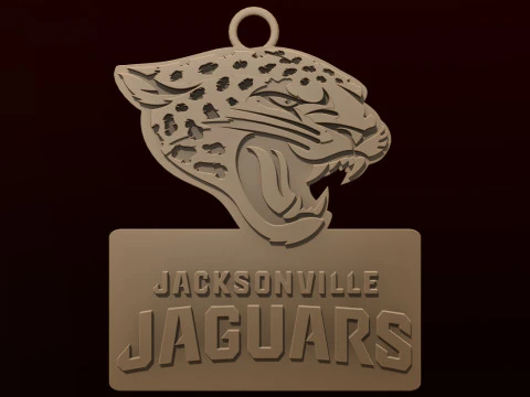Jacksonville Jaguars Logo Shield Printable and Renderable 3D Print Model