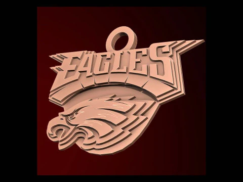 Philadelphia Eagles Logo Shield Printable and Renderable 3D Print Model