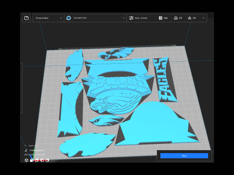 Philadelphia Eagles Logo Shield Printable and Renderable Modèles 3D en vedette