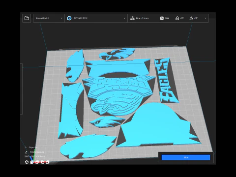 Philadelphia Eagles Logo Shield Printable and Renderable 3D Print Model