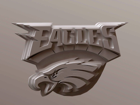Philadelphia Eagles Logo Shield Printable and Renderable Modèles 3D en vedette