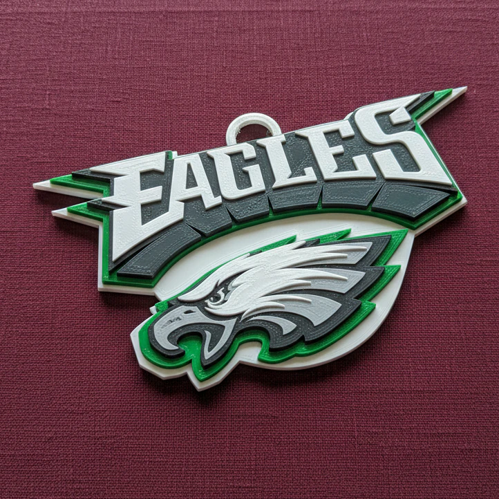 Philadelphia Eagles Logo Shield Printable and Renderable 3D Print Model .c4d .max .obj .3ds .fbx .stl .blend