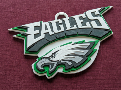 Philadelphia Eagles Logo Shield Printable and Renderable 3D Print Model