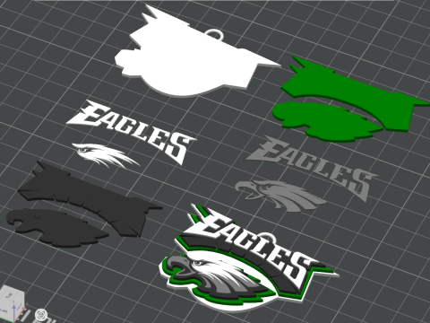 Philadelphia Eagles Logo Shield Printable and Renderable 3D 打印模型