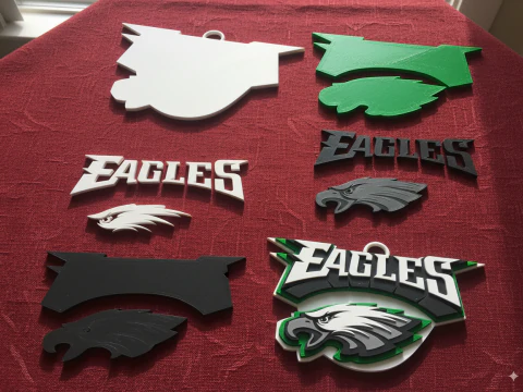 Philadelphia Eagles Logo Shield Printable and Renderable 3D Print Model