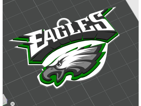 Philadelphia Eagles Logo Shield Printable and Renderable 3D Print Model